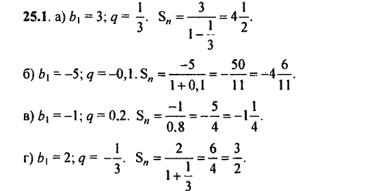 Ответ к задаче № 25.1 - Алгебра и начала анализа Мордкович. Задачник, гдз по алгебре 11 класс