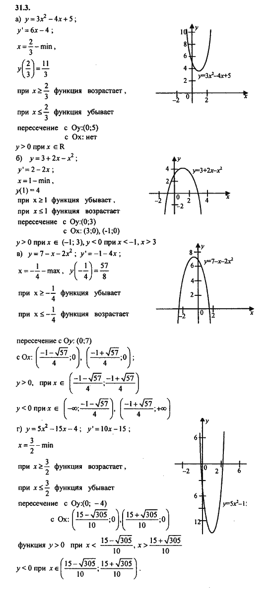Ответ к задаче № 31.3 - Алгебра и начала анализа Мордкович. Задачник, гдз по алгебре 11 класс