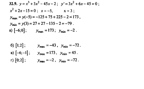 Ответ к задаче № 32.9 - Алгебра и начала анализа Мордкович. Задачник, гдз по алгебре 11 класс