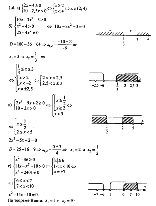 Ответ к задаче № 1.6 - Алгебра и начала анализа Мордкович. Задачник, гдз по алгебре 11 класс