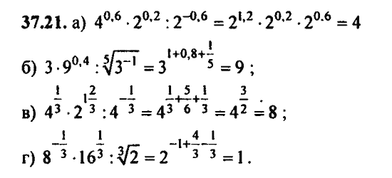 Ответ к задаче № 37.21 - Алгебра и начала анализа Мордкович. Задачник, гдз по алгебре 11 класс