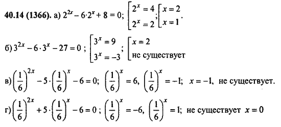 Ответ к задаче № 40.14(1366) - Алгебра и начала анализа Мордкович. Задачник, гдз по алгебре 11 класс