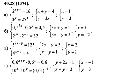 Ответ к задаче № 40.28(1374) - Алгебра и начала анализа Мордкович. Задачник, гдз по алгебре 11 класс