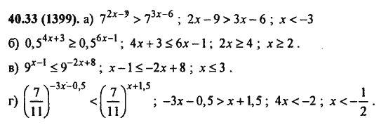 Ответ к задаче № 40.33(1399) - Алгебра и начала анализа Мордкович. Задачник, гдз по алгебре 11 класс