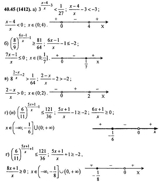 Ответ к задаче № 40.45(1412) - Алгебра и начала анализа Мордкович. Задачник, гдз по алгебре 11 класс