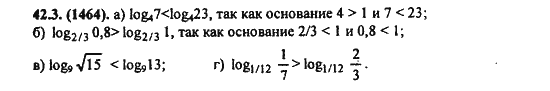 Ответ к задаче № 42.3(1464) - Алгебра и начала анализа Мордкович. Задачник, гдз по алгебре 11 класс