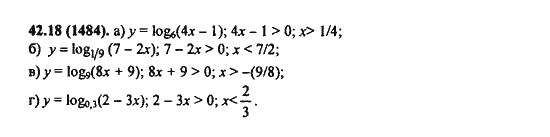 Ответ к задаче № 42.18-(1484) - Алгебра и начала анализа Мордкович. Задачник, гдз по алгебре 11 класс
