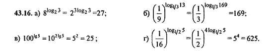 Ответ к задаче № 43.16 - Алгебра и начала анализа Мордкович. Задачник, гдз по алгебре 11 класс