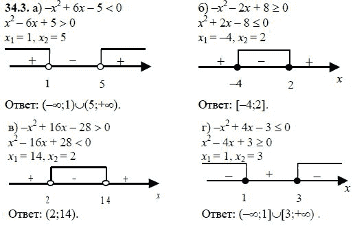 Ответ к задаче № 34.3 - А.Г. Мордкович, гдз по алгебре 8 класс