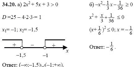 Ответ к задаче № 34.20 - А.Г. Мордкович, гдз по алгебре 8 класс