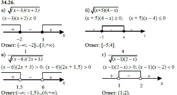 Ответ к задаче № 34.26 - А.Г. Мордкович, гдз по алгебре 8 класс