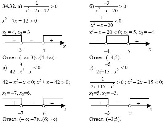 Ответ к задаче № 34.32 - А.Г. Мордкович, гдз по алгебре 8 класс