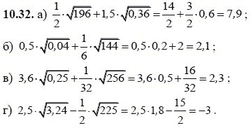 Ответ к задаче № 10.32 - А.Г. Мордкович, гдз по алгебре 8 класс