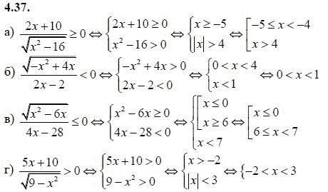 Ответ к задаче № 4.37 - А.Г. Мордкович 9 класс, гдз по алгебре 9 класс