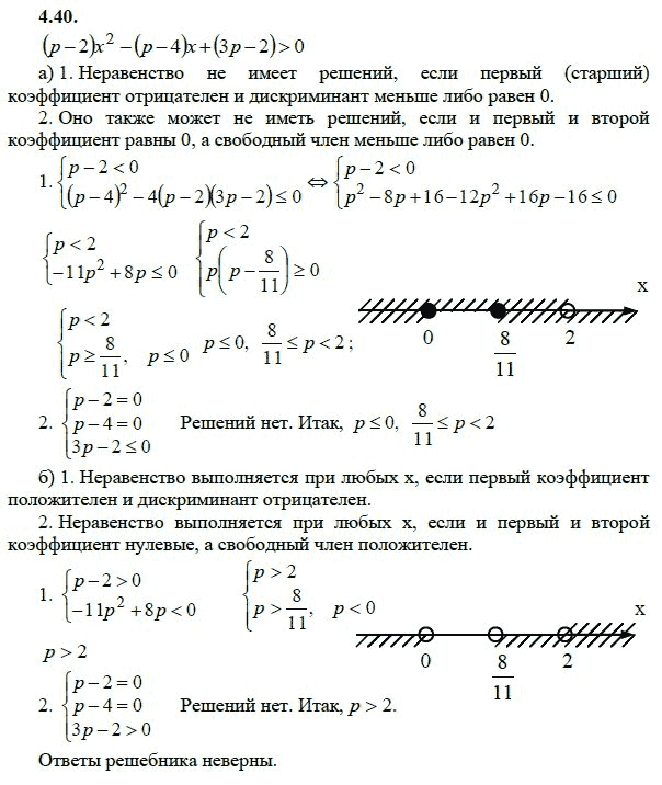 Ответ к задаче № 4.40 - А.Г. Мордкович 9 класс, гдз по алгебре 9 класс