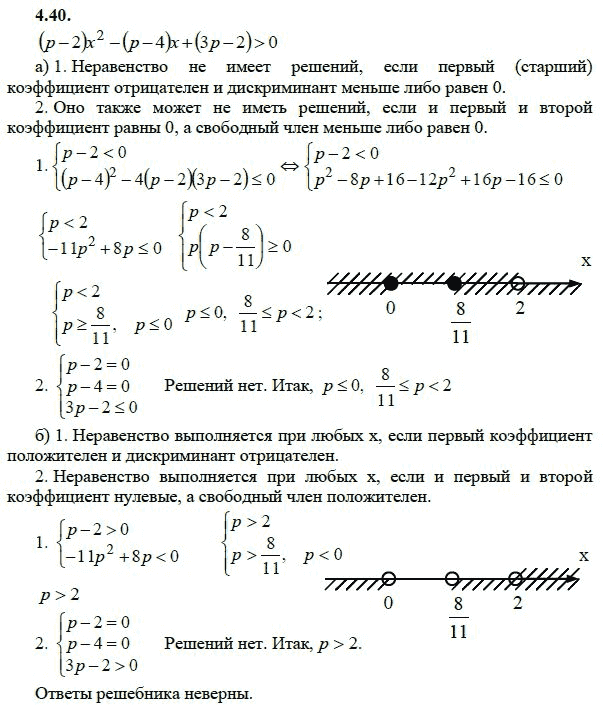 Ответ к задаче № 4.40 - А.Г. Мордкович 9 класс, гдз по алгебре 9 класс Ответ к задаче № 4.40 - А.Г. Мордкович 9 класс, гдз по алгебре 9 класс