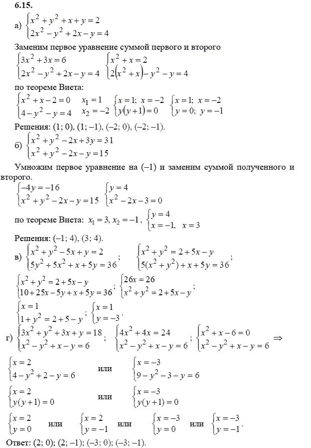 Ответ к задаче № 6.15 - А.Г. Мордкович 9 класс, гдз по алгебре 9 класс