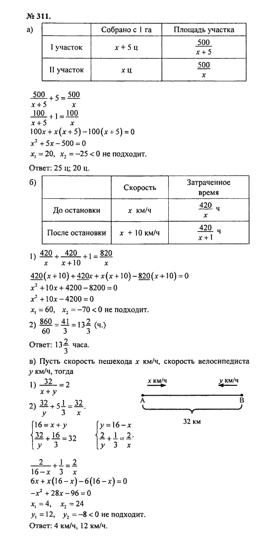 Ответ к задаче № 311 - С.М. Никольский, гдз по алгебре 8 класс Ответ к задаче № 311 - С.М. Никольский, гдз по алгебре 8 класс