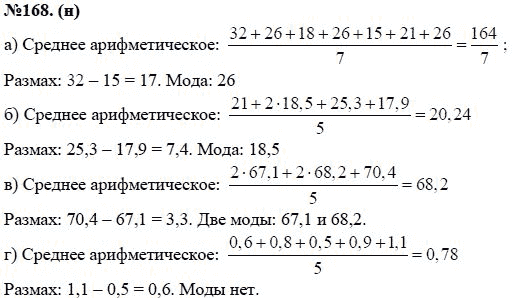 Ответ к задаче № 168(н) - Ю.Н. Макарычев, Н.Г. Миндюк, К.И. Нешков, С.Б. Суворова, гдз по алгебре 7 класс
